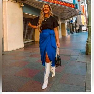 Vici royal blue midi skirt